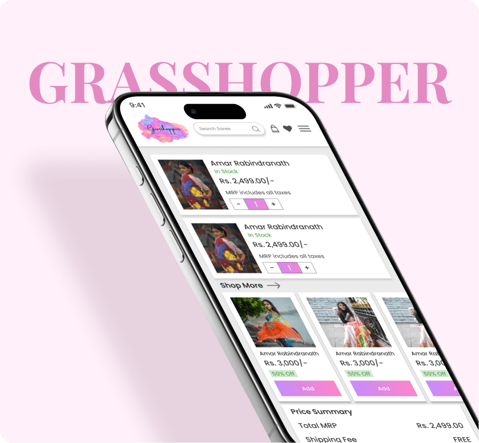 Grasshopper app shown on an iPhone